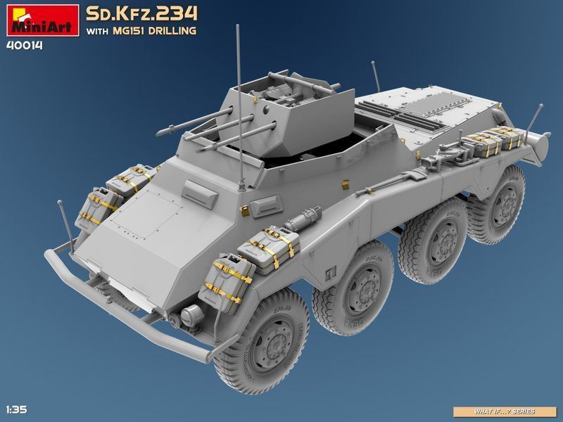 Німецький бронеавтомобіль 1/35 Sd.Kfz.234 з установкою MG151 Drilling MiniArt 40014 , збірна модель Мініарт MA40014 фото