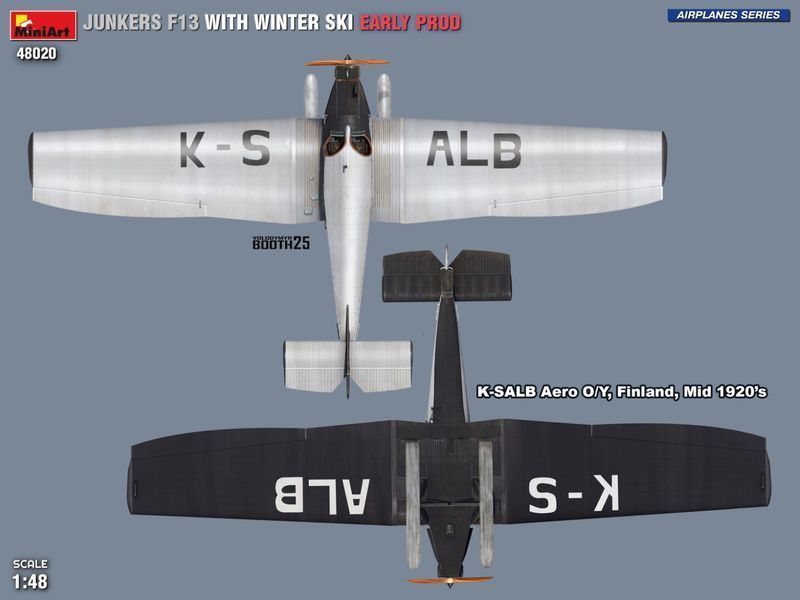 Німецький пасажирський літак 1/48 Junkers F13 MiniArt 48020 , збірна модель Юнкерс Мініарт MA48020 фото