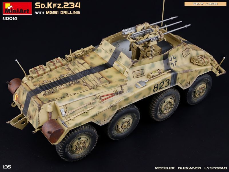 Німецький бронеавтомобіль 1/35 Sd.Kfz.234 з установкою MG151 Drilling MiniArt 40014 , збірна модель Мініарт MA40014 фото