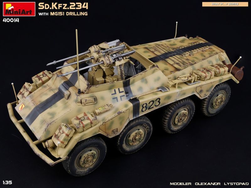 Німецький бронеавтомобіль 1/35 Sd.Kfz.234 з установкою MG151 Drilling MiniArt 40014 , збірна модель Мініарт MA40014 фото