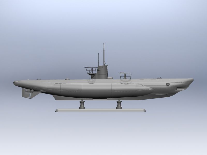 Збірна модель ICM - U-Boat типу IIВ, німецький підводний човен (1943 р.) (S.010) ICMS010 фото