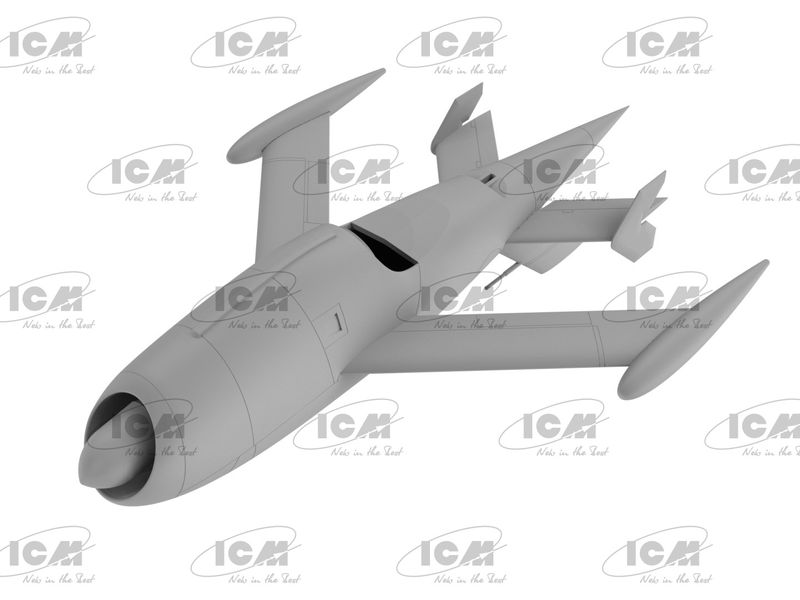 Збірна модель ICM 1/48 Q-2A (XM-21, KDA-1) Firebee, Американський безпілотний літак (2 літаки та пілони) (48402) ICM48402 фото