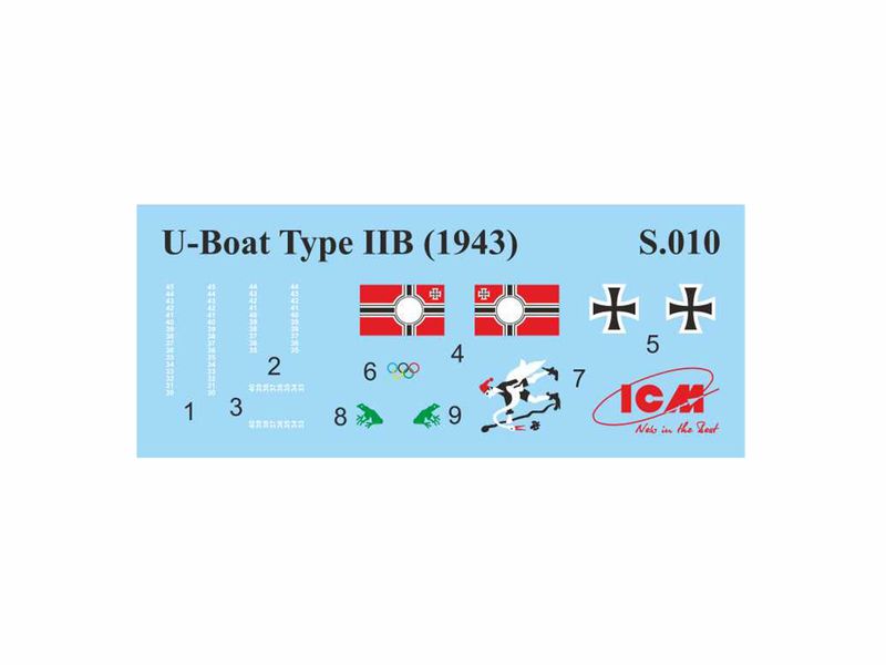 Сборная модель ICM - U-Boat типа IIВ, немецкая подводная лодка (1943 г.) (S.010) ICMS010 фото