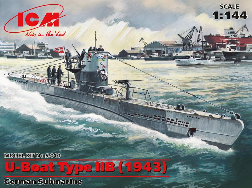 Збірна модель ICM - U-Boat типу IIВ, німецький підводний човен (1943 р.) (S.010) ICMS010 фото