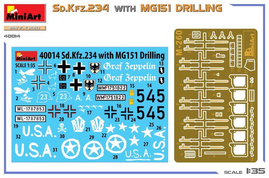 Німецький бронеавтомобіль 1/35 Sd.Kfz.234 з установкою MG151 Drilling MiniArt 40014 , збірна модель Мініарт MA40014 фото