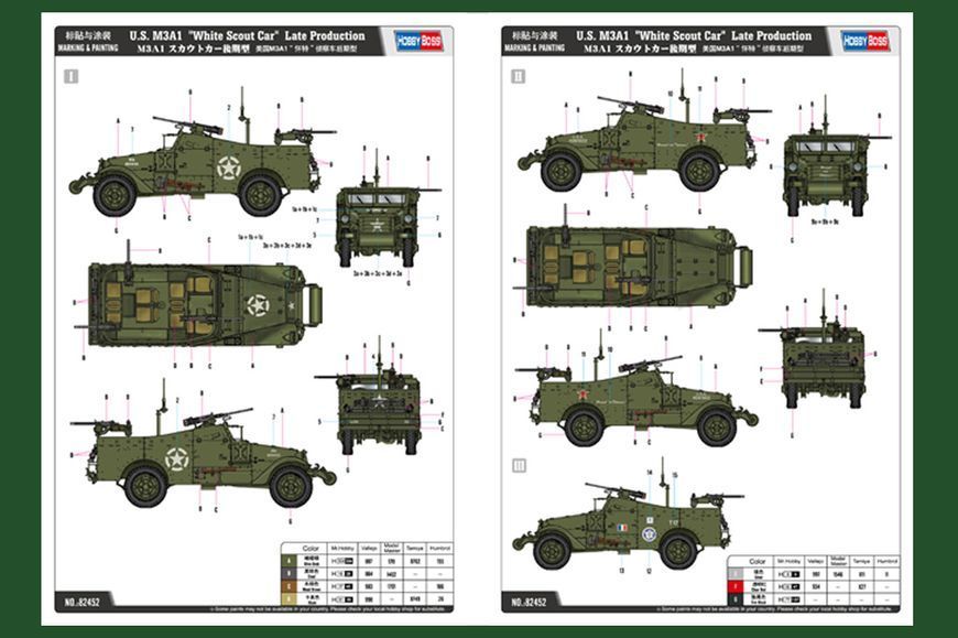 Американский бронеавтомобиль 1/35 M3A1 Late HobbyBoss 82452 , сборная модель бронеавтомобиль Скаут Хоббибос HB82452 фото