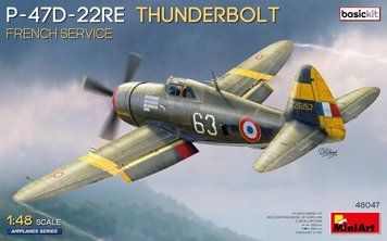 Французький винищувач 1/48 P-47D-22RE Thunderbolt (French Basic Kit) MiniArt 48047 , збірна модель Мініарт MA48047 фото