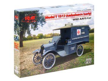 Сборная модель ICM 1/35 Модель T 1917 санитарная ранняя, Автомобиль американской санитарной службы 1СВ 35665 ICM35665 фото