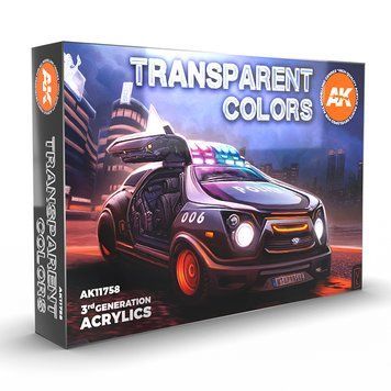 Набір акрилових фарб Прозорі Кольори 3G (Transparent Colors Set 3G) 6 шт. AK-Interactive AK11758 AK11758 фото
