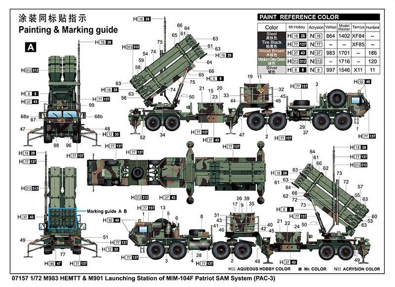Американський ЗРК 1/72 M983 HEMTT & M901 of MIM-104F (PAC-3) Trumpeter 07157 , збірна модель Патріот TR07157 фото