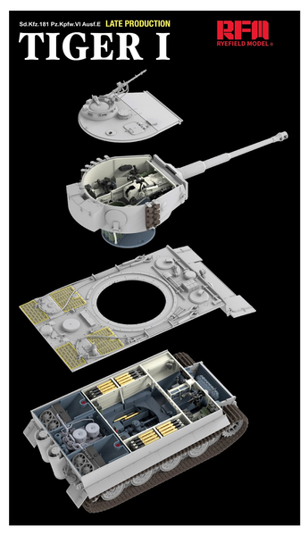 Немецкий тяжелый танк 1/35 Tiger I Ausf. E Late Rye Field Model 5080 , сборная модель танка Тигр РФМ RM-5080 фото