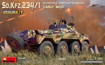Німецький бронеавтомобіль 1/35 Sd.Kfz.234/1 Schwerer Panzerspahwagen Early Mod з KwK 30 MiniArt 35410 MA35410 фото