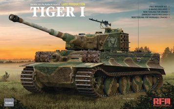 Немецкий тяжелый танк 1/35 Tiger I Ausf. E Late Rye Field Model 5080 , сборная модель танка Тигр РФМ RM-5080 фото