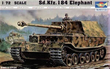 Сборная модель 1/72 немецкая противотанковая САУ Элефант (German Elefant tank destroyer) Trumpeter 07204 TR07204 фото
