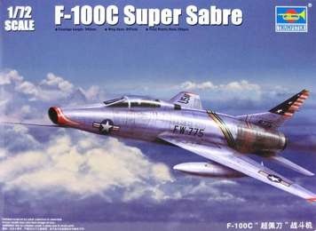 Американский истребитель 1/72 North American F-100 Super Sabre Trumpeter 01648 , сборная модель Трумпетер TR01648 фото