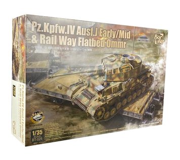 Сборная модель 1/35 Танк PZ.Kpfw.Iv Ausf.J Early/MidRail Way Flatbed Ommr Border Model BT-025 BT-025 фото