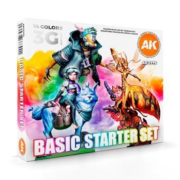 Набір акрилових фарб для аерографу Базовий Стартовий (Basic Starter Set) 14 шт. AK-Interactive AK11775 AK11775 фото