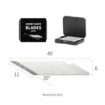 Змінні леза для ножа, вузькі (Narrow Blades for AT-DK Aluminum Alloy Hobby Craft Knife) Dspiae DK-B02 DK-B02 фото