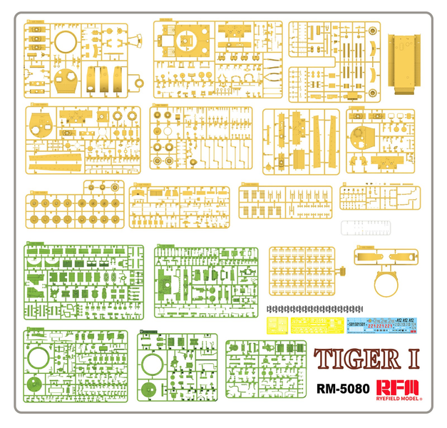 Немецкий тяжелый танк 1/35 Tiger I Ausf. E Late Rye Field Model 5080 , сборная модель танка Тигр РФМ RM-5080 фото