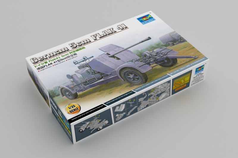 Німецька зенітна установка 1/35 5 cm Flak 41 Trumpeter 02350 , збірна модель ЗУ Флак Трумпетер TR02350 фото