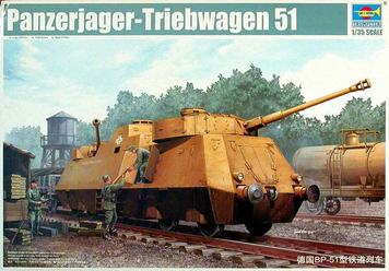Німецький протитанковий вагон 1/35 Panzerj&auml;ger-Triebwagen 51 Trumpeter 01516 , збірна модель вагон Трумпетер TR01516 фото