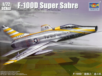 Американский истребитель 1/72 North American F-100D Super Sabre Trumpeter 01649 , сборная модель Трумпетер TR01649 фото