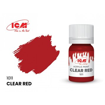 Акрилова фарба ICM Clear Red (Напівпрозорий червоний) 1011 ICM1011 фото