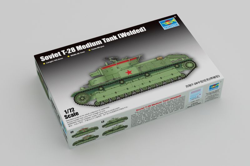 Советский средний танк 1/72 Т-28 сварной корпус Trumpeter 07150, сборная модель танка Трумпетер TR07150 фото