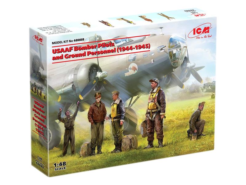 Сборная модель ICM 1/48 Пилоты и техники бомбардировочной авиации США 1944-1945 гг. 48088 ICM48088 фото