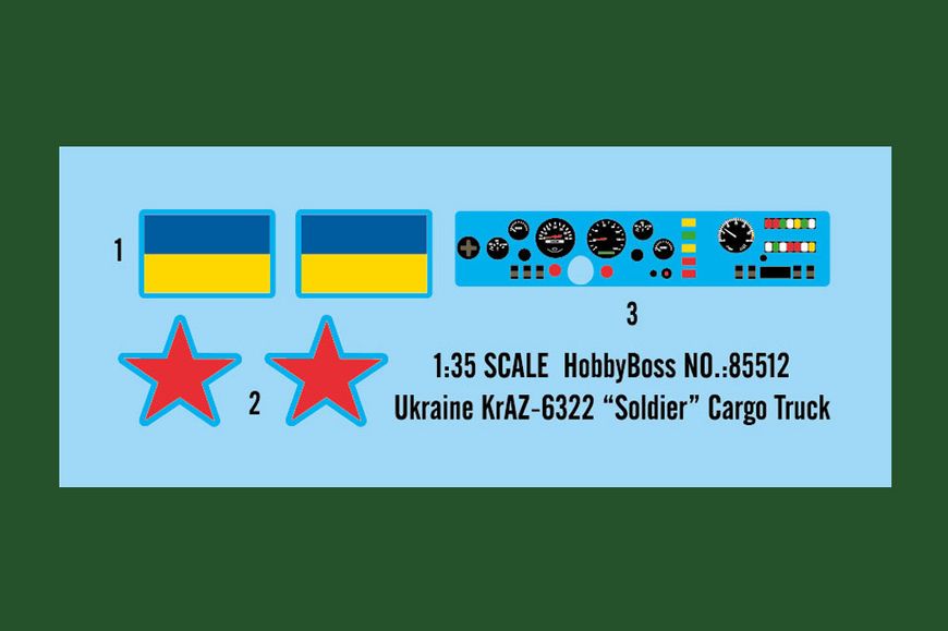 Збірна модель 1/35 Український KrAZ-6322 "Soldier" Cargo Truck HobbyBoss 85512 HB85512 фото