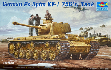 Сборная модель 1/35 советский трофейный танк КВ-1 (German Pz.Kpfm KV-1 756(r) Tank) Trumpeter 00366 TR00366 фото