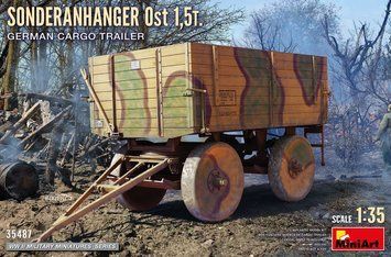 Немецкий прицеп 1/35 Sonderanhanger Ost (1,5t. German Cargo Trailer) MiniArt 35487 , сборная модель Миниарт MA35487 фото