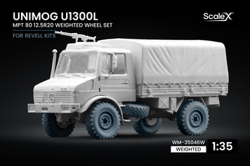 Набор деформированных колес 1/35 MPT 80 12.5R20 для Unimog U1300L (Revell) Scale X WM-35046W WM-35046W фото