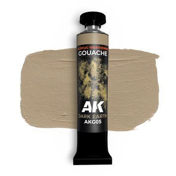 Гуаш фарба для везерінгу AK Gouache Темна земля (Dark Earth) 20 мл AK-Interactive AKG05 AKG05 фото