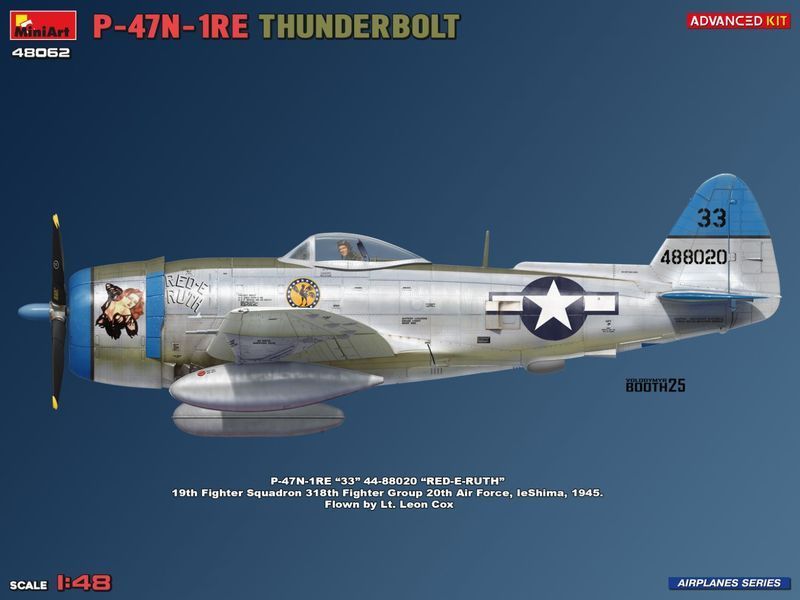 Американський винищувач 1/48 P-47N-1RE Thunderbolt Advanced Kit MiniArt 48062 , збірна модель Мініарт MA48062 фото