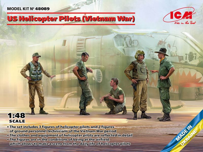 Сборная модель ICM 1/48 Американские пилоты вертолета война во Вьетнаме 48089 ICM48089 фото