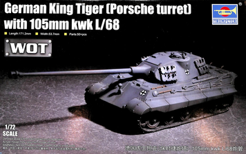 Німецький важкий танк 1/72 King Tiger (Porsche turret) KwK L/68 Trumpeter 07161 , збірна модель Трумпетер TR07161 фото
