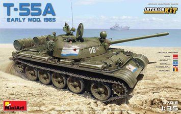 Радянський основний бойовий танк 1/35 Т-55А 1965 (T-55A Interior Kit) MiniArt 37016 , збірна модель Мініарт MA37016 фото