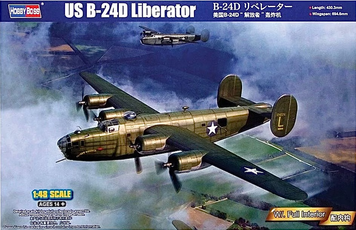 Американський бомбардувальник 1/48 B-24D Liberator HobbyBoss 81775 , збірна модель Лібератор Хобібос HB81775 фото