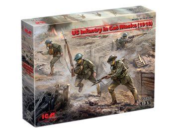 Сборная модель ICM 1/35 Пехота США в противогазах 1918 4 фигуры 35704 ICM35704 фото