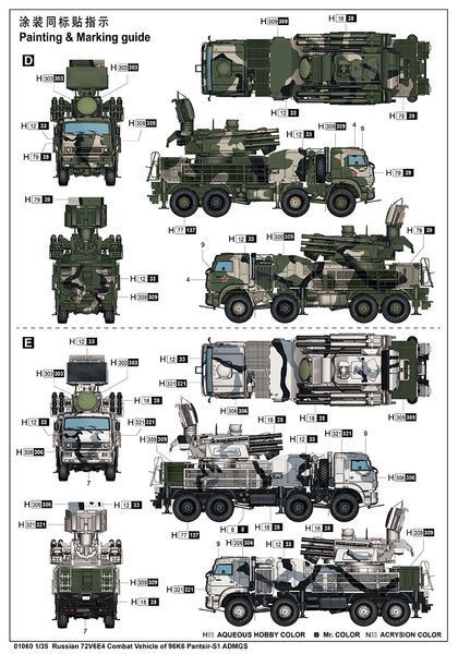 Современный зенитный ракетно-пушечный комплекс 1/35 96К6 &laquo;Панцирь-С1&raquo; (SA-22 Greyhound) Trumpeter 01060 TR01060 фото