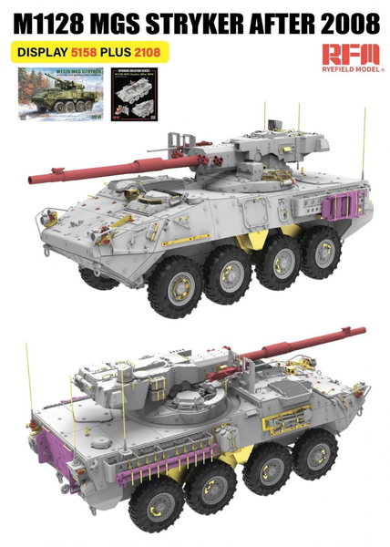 Американский бронетранспортер 1/35 M1128 MGS Stryker (After 2008) Rye Field Model RM-5158 , сборная модель RM-5158 фото