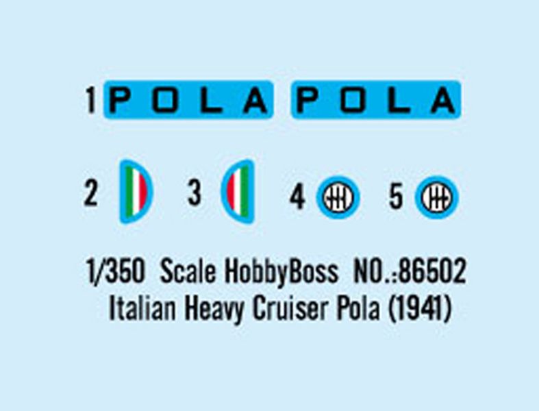 Збірна модель 1/350 італійський крейсер Italian Heavy Cruiser Pola (1941) HobbyBoss 86502 HB86502 фото