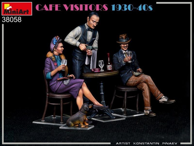 Відвідувачі кафе 1930-40х 1/35 Cafe Visitors 1930&ndash;40s MiniArt 38058 , збірна модель відвідувачі кафе Мініарт MA38058 фото