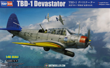 Американський бомбардувальник 1/48 Douglas TBD-1 Devastator HobbyBoss 81783 , збірна модель Девастатор Хобібос HB81783 фото