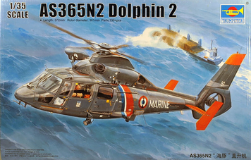 Французский вертолет 1/35 Eurocopter AS365N2 Dauphin II Trumpeter 05106 , сборная модель вертолет Трумпетер TR05106 фото
