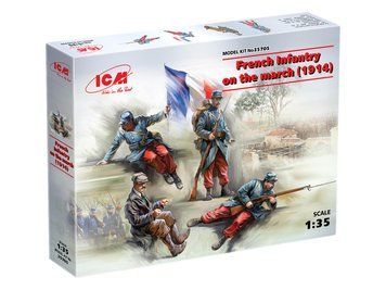 Сборная модель ICM 1/35 Французская пехота на марше 1914 4 фигуры 35705 ICM35705 фото