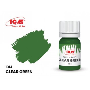 Акрилова фарба ICM Clear Green (Напівпрозорий зелений) 1014 ICM1014 фото