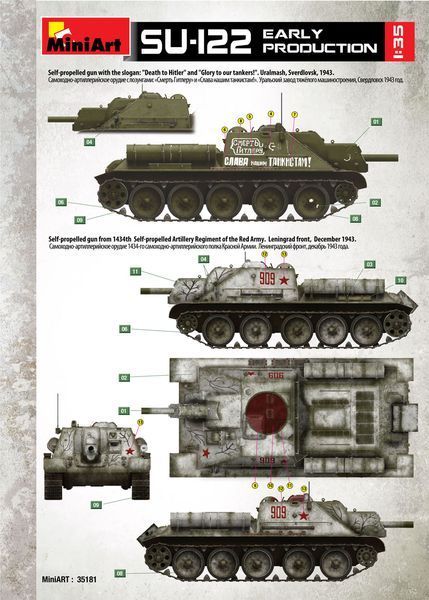 Советский истребитель танков 1/35 СУ-122 (Early) MiniArt 35181 , сборная модель пт-сау Миниарт MA35181 фото