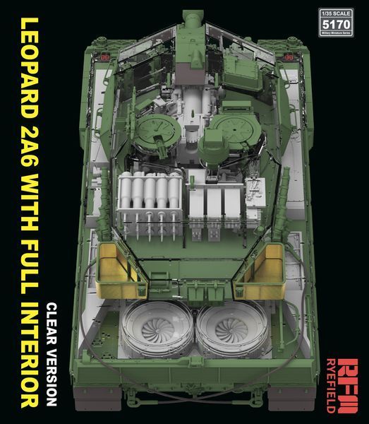 Немецкий основной боевой танк 1/35 Leopard 2 A6 Rye Field Model 5170 , сборная модель обт Леопард РФМ RM-5170 фото